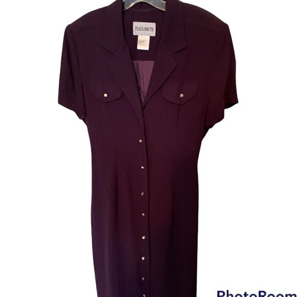 New Plum Color Long Maxi Dress, Professional Work Dress - Size 14 - Picture 3 of 8